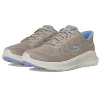 Skechers Go Walk Now Baskets à enfiler mains libres pour femme, Taupe/bleu, 35 EU