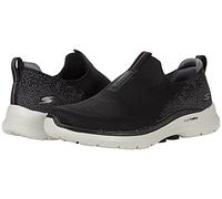 Skechers Gowalk 6 Chaussures de Marche Extensibles à Enfiler, Chaussures de Performance pour Hommes, Noir/Gris, 8.5 X-Wide