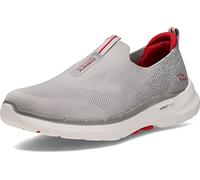 Skechers Homme Gowalk 6 - Chaussures de Marche Extensibles à Enfiler, Gris/Rouge, 41 EU