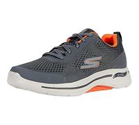 Skechers Gowalk Arch Fit Idyllic Baskets pour Homme, Gris Anthracite/Orange, 9.5 X-Wide
