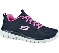 Skechers Graceful, baskets en mesh pour femmes, chaussures de sport en bleu foncé, semelle intérieure Skechers Memory Foam, lavable en machine