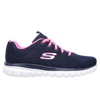 Skechers Femme Graceful-Get Connected Baskets, Marine Mesh Hot Rose Trim, 39.5 EU