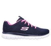 Skechers Femme Graceful-Get Connected Baskets, Marine Mesh Hot Rose Trim, 37 EU