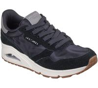 Skechers Hairy Suede & Mesh Lace Up Fashion Low-Top Trainers Womens Noir/Blanc 6 (39) Female