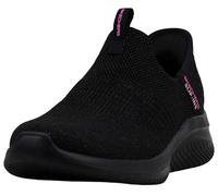 Skechers Hands Free Slip Ins Ultra Flex 3.0 Smooth Step Baskets à enfiler pour femme, noir/rose vif, 37.5 EU