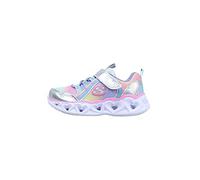 Skechers Heart Lights Rainbow LUX, Basket Fille, Argenté, 30 EU