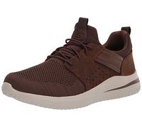 Skechers Homme Delson 3.0-Cicada Tricot Bungee Lace Slip on, Marron, 45 EU Large