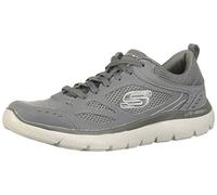 Skechers Homme 52812-CHAR_42 Chaussures de Sport, Charcoal Leather/Mesh/Trim