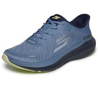 Skechers Homme Aero Pulse Performance Running Shoes - Lightweight Engineered Mesh Low-Top Daily Runner with Arch Support Slip-in ENTRAINEUSE, Blue Textile Lime Trim, 45 EU