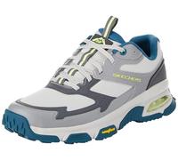 Skechers Homme air Sleek Envoy Baskets, Gray Leather Synthetic Textile Aqua Trim, 44 EU