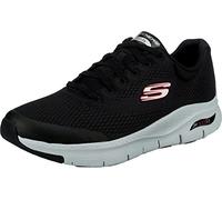 Skechers Homme Arch Fit Sneaker, Noir Textile Synthetic Red Trim, 41.5 EU