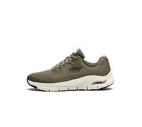 Skechers Homme Arch Fit Sneaker, Olive Textile Synthetic Trim, 43 EU