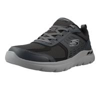 Skechers Homme Arch Fit Summits Leege Baskets, Charcoal PU Mesh Black Trim, 46 EU