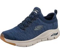 Skechers Homme Arch Fit Waveport Basket, Bordure en Maille Bleu Marine, 45 EU