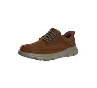 Skechers Baskets décontractées homme Garza en cuir à enfiler – Arch Fit – Dark Brown 40 EU