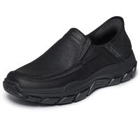 Skechers Homme Baskets en Cuir Elgin Respected À Enfiler, Black/Black, 41 EU
