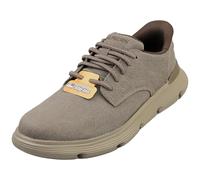 Skechers Homme Baskets en Toile Garza À Enfiler, Dark Taupe, 46 EU