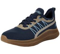 Skechers Homme Bobs Geo Baskets, Garniture synthétique en Tricot Bleu Marine, 47.5 EU