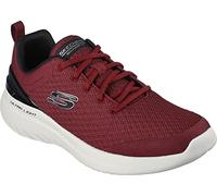 Skechers Homme Bounder 2.0 Nasher Baskets, Bordure Noire en Maille Bordeaux, 41.5 EU