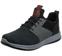 Skechers Delson-Camben Chaussures à coupe classique pour homme, noir/gris, 11 Wide