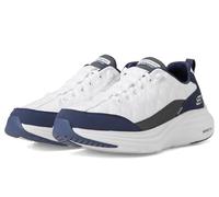 Skechers Homme Contour Foam Cozy Fit Basket, White Mesh/Duraleather/Navy Trim, 48.5 EU