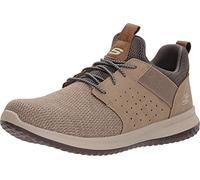 Skechers Homme Coupe Classique Delson-Camden Basket, Beige Taupe Mesh W Synthétique TPE, 42.5 EU