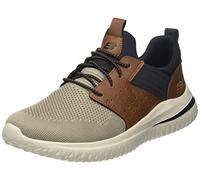 Skechers Homme Delson 3.0 Cicada Basket, Brown Tan Knitted Mesh W/Synthetic, 41.5 EU