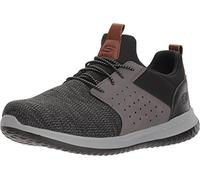 Skechers Homme Delson Camben Baskets, Black Grey Mesh W Synthetic, 46 EU