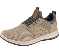 Skechers Homme Delson Camben Baskets, Taupe Mesh W Synthetic, 48.5 EU