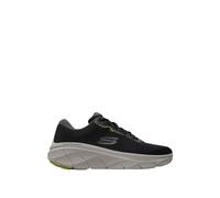 Skechers Homme D'Lux Walker 2.0 Swave Basket, Black Engineered Mesh/Synthetic/Lime Trim, 41.5 EU