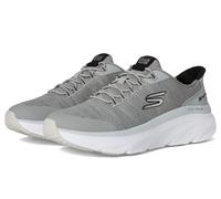 Skechers Homme D'Lux Walker 3.0 Drevven Baskets, Gray Knit Synthetic Black Trim, 41 EU