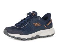 Skechers Homme Dynamite at Escapar Hands Free Slip-in Basket, Navy Leather/Textile/Orange Trim, 48.5 EU