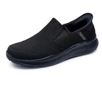 Skechers Homme Slip-ins Equalizer 5.0 Drayze Mains Libres Basket, Maille Noire Duraleather Bordure Noire, 42.5 EU