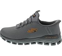Skechers Homme Glide-Step Noxus Hands Free Slip-in Basket, Gris Anthracite/Orange, 41 EU