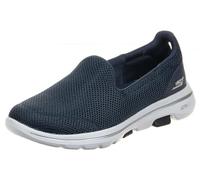 Skechers Homme Go Walk 5 Baskets, Blue Textile/Trim, 37.5 EU