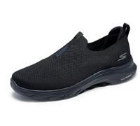 Skechers Homme Go Walk 7 Stretch Fit Slip-on Basket, Black Textile, 43.5 EU