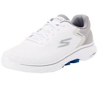 Skechers Homme Go Walk 7 The Construct Baskets, Textile synthétique Blanc et Gris, 47 EU