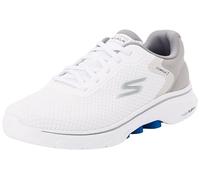 Skechers Homme Go Walk 7 The Construct Baskets, Textile synthétique Blanc et Gris, 41 EU