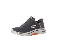Skechers Homme Go Walk Arch Fit 2.0 Simplicity 2 Basket, Textile synthétique Anthracite et Orange, 44 EU
