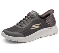 Skechers Homme GO Walk Flex Hands UP Baskets, Brown Textile/Synthetic, 41 EU