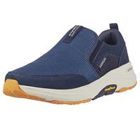 Skechers Homme Go Walk Outdoor-Athletic Slip-on Trail Hiking Shoes with Air Cooled Memory Foam Basket, Bleu Marine/Jaune, 46 EU