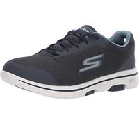 Skechers Homme Gowalk 5 Sneakers - Chaussures de Marche athlétiques avec Mousse refroidie à l'air Basket, Bordure synthétique en Textile Bleu Marine, 43 EU