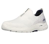 Skechers Homme Gowalk 6-Stretch Fit Slip-on Athletic Performance Walking Shoe Chaussure de Marche, Blanc/Bleu Marine, 42 EU