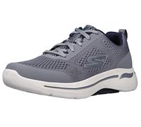 Skechers Homme Gowalk Arch Fit-Athletic Workout Walking Shoe with Air Cooled Foam Basket, Grey Navy Blue, 46 EU X-Large