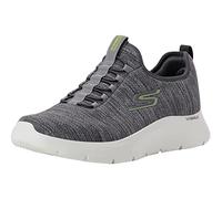 Skechers Homme Gowalk Flex-Athletic Slip-on Casual Walking Shoes with Air Cooled Foam Sneakers Basket, Gray Textile Lime Trim, 39.5 EU