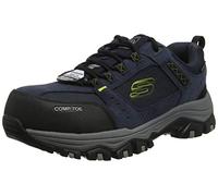 Skechers Homme Greetah Baskets, Bleu (Navy Suede Leather W/Textile Nvbk), 41.5 EU