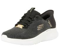 Skechers Homme Lite Pro Baskets, Bordure Grise en Maille Noire, 45 EU