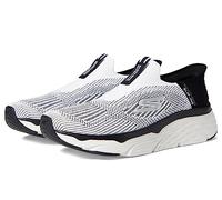 Skechers Homme Max Cushioning Slip-ins-Athletic Slip-on Running Walking Shoes with Memory Foam Basket, Blanc/Noir, 42 EU