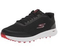 Skechers Homme Max Fairway 3 Arch Fit Spikeless Chaussures de Golf Basket, Noir et Rouge, 41.5 EU