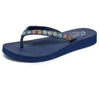Skechers Homme Meditation-Daisy Delight Tongs, Bleu (Navy), 38 EU